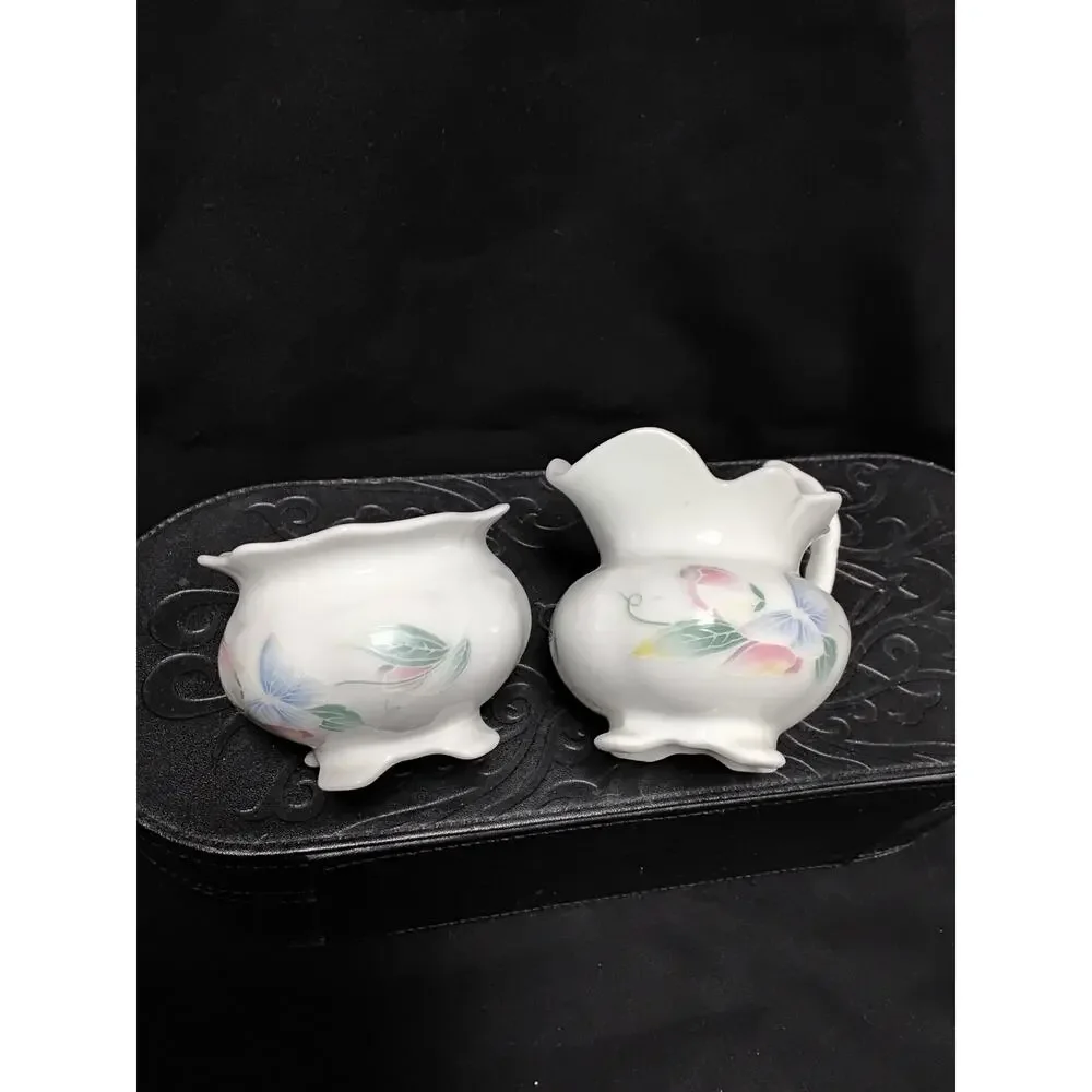 Ainsley creamer and sugar Little Sweetheart pattern Bone China